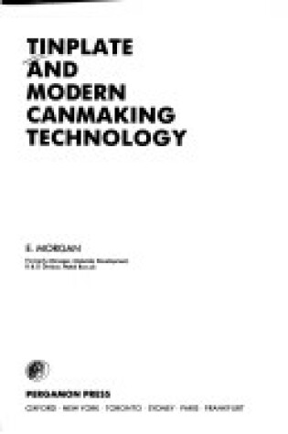 Cover of Tin Plate and Modern Can Making Technology