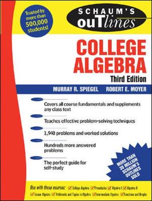 Book cover for Schaum's Outline of College Algebra, 3/e