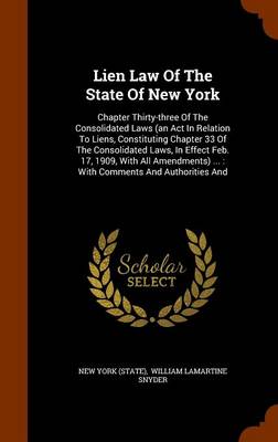 Book cover for Lien Law of the State of New York