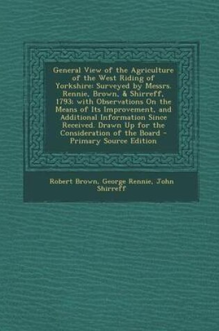 Cover of General View of the Agriculture of the West Riding of Yorkshire