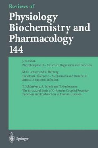 Cover of Reviews of Physiology, Biochemistry and Pharmacology 144