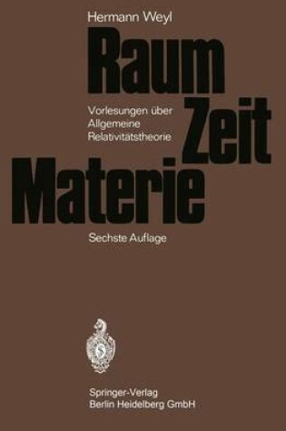 Cover of Raum, Zeit, Materie