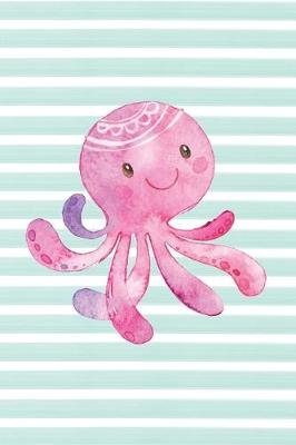 Book cover for Pink Octopus Watercolor Stripe Journal, Dot Grid