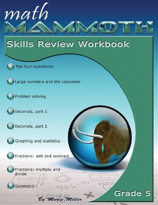 Book cover for Math Mammoth Grade 5 Skills Review Workbook