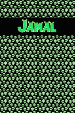 Cover of 120 Page Handwriting Practice Book with Green Alien Cover Jamal