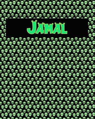 Book cover for 120 Page Handwriting Practice Book with Green Alien Cover Jamal