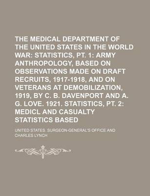 Book cover for The Medical Department of the United States Army in the World War