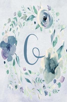 Cover of Notebook 6"x9", Letter G - Blue Purple Floral Design