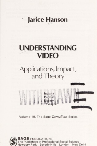 Cover of Understanding Video