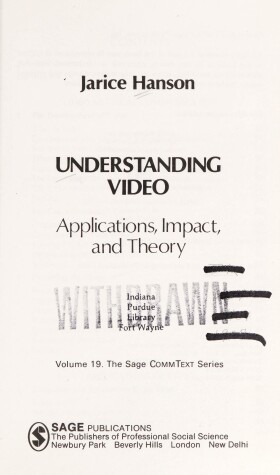 Book cover for Understanding Video