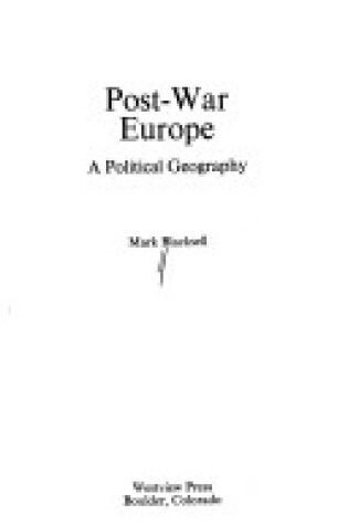 Cover of Post-War Europe