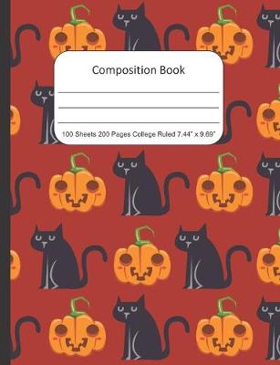 Book cover for Composition Book College Rule, Cats and Pumpkins