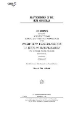 Cover of Reauthorization of the HOPE VI Program