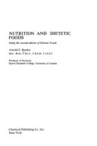 Cover of Nutrition and Dietetic Foods