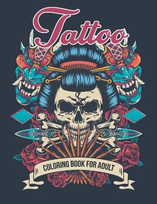 Book cover for Tattoo coloring book for adult