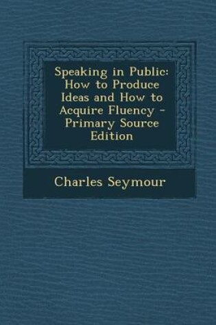 Cover of Speaking in Public