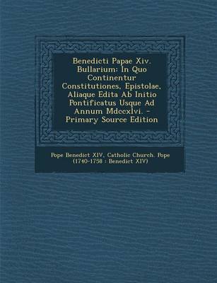 Book cover for Benedicti Papae XIV. Bullarium