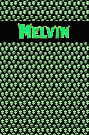 Cover of 120 Page Handwriting Practice Book with Green Alien Cover Melvin