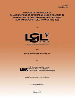 Book cover for Analysis of Covariance of Fall Migrations of Bowhead Whales in Relation to Human Activities and Environmental Factors, Alaskan Beaufort Sea