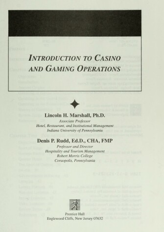 Book cover for Introduction to Casino and Gaming Operations