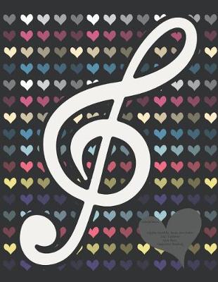 Cover of Colorful Hearts Ukulele, Mandolin, Banjo, Bass Guitar Tab/ Tablature Sheet Music Composition Notebook