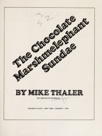 Book cover for The Chocolate Marshmelephant Sundae