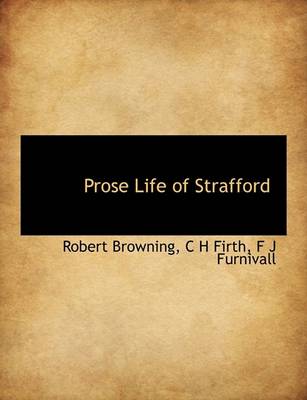 Book cover for Prose Life of Strafford