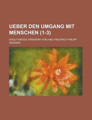 Book cover for Ueber Den Umgang Mit Menschen (1-3)