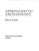 Book cover for Approaches to Archaeology