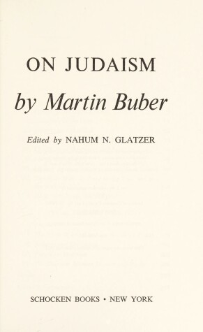 Book cover for On Judaism