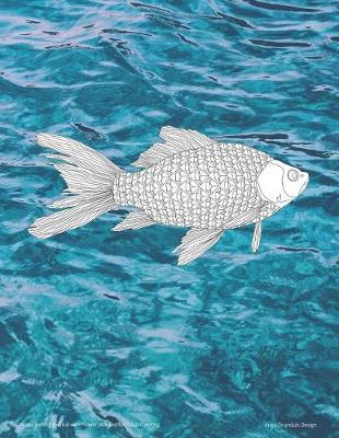 Book cover for Water Fishing Journal with Flower Margins for Adult Coloring