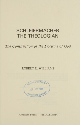 Book cover for Schleiermacher the Theologian