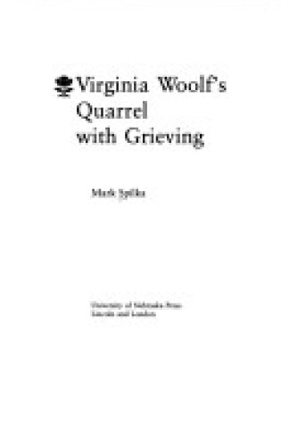 Cover of Virginia Woolf's Quarrel with Grieving