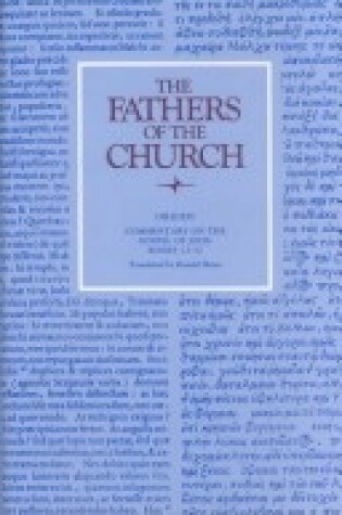 Cover of Commentary on the Gospel of John