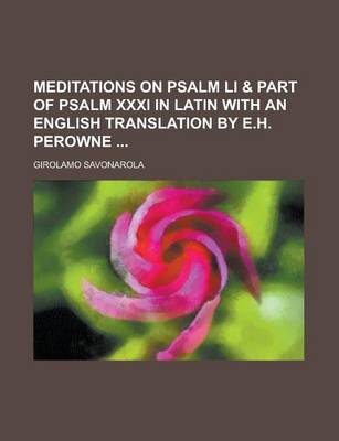 Book cover for Meditations on Psalm Li & Part of Psalm XXXI in Latin with an English Translation by E.H. Perowne