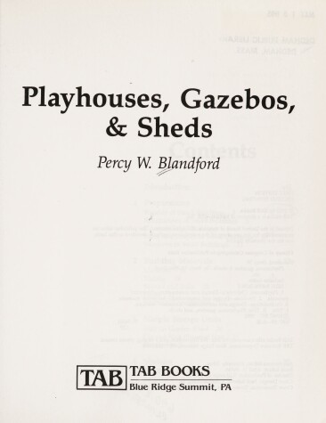 Book cover for Playhouses, Gazebos and Sheds