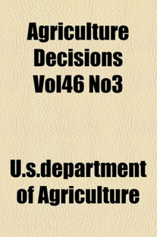 Cover of Agriculture Decisions Vol46 No3