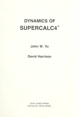 Cover of Dynamics of SuperCalc 4