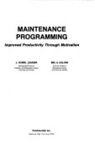 Cover of Maintenance Programming