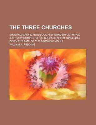 Book cover for The Three Churches; Showing Many Mysterious and Wonderful Things Just Now Coming to the Surface After Traveling Down the Path of the Ages 6000 Years