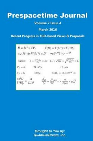 Cover of Prespacetime Journal Volume 7 Issue 4