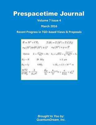 Book cover for Prespacetime Journal Volume 7 Issue 4