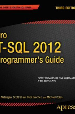 Cover of Pro T-SQL 2012 Programmer's Guide