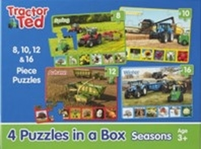 Book cover for Tractor Ted 4 puzzles in a box