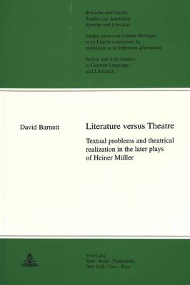 Book cover for Literature Versus Theatre