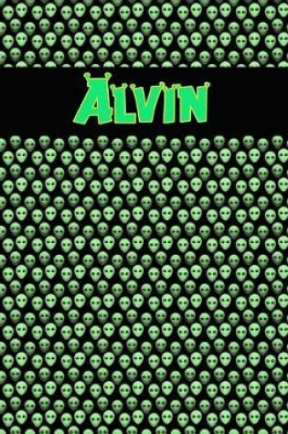 Cover of 120 Page Handwriting Practice Book with Green Alien Cover Alvin