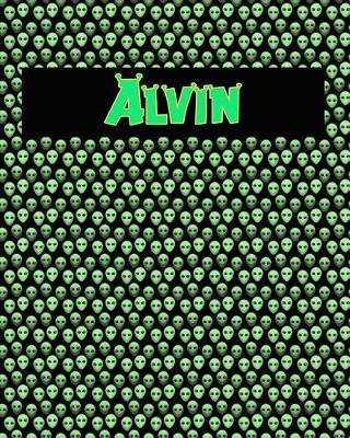 Book cover for 120 Page Handwriting Practice Book with Green Alien Cover Alvin