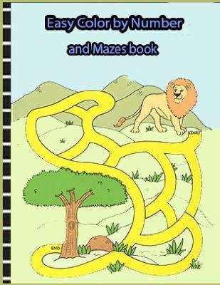 Book cover for Easy Color by Number and Mazes book