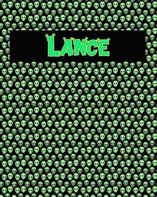 Book cover for 120 Page Handwriting Practice Book with Green Alien Cover Lance