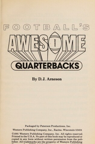 Cover of Footballs Awesome Qtrbks